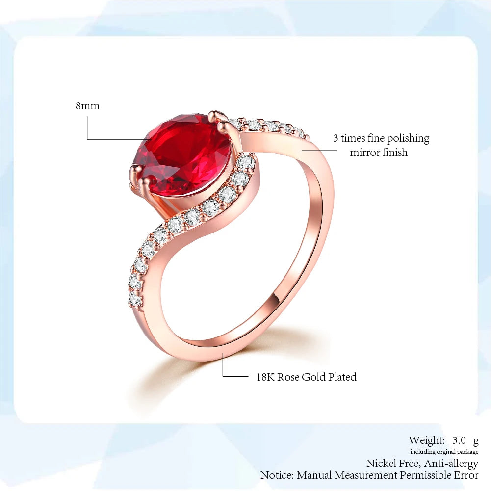 Radiant Red Crystal Ring – Elegant Statement Jewelry with Bold Gemstone