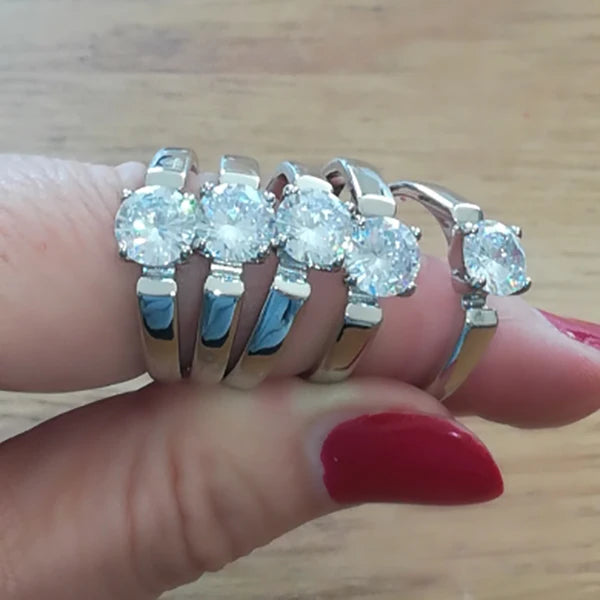 Elegant 4-Prong CZ Ring – Radiant Multicolor Zirconia Statement Piece