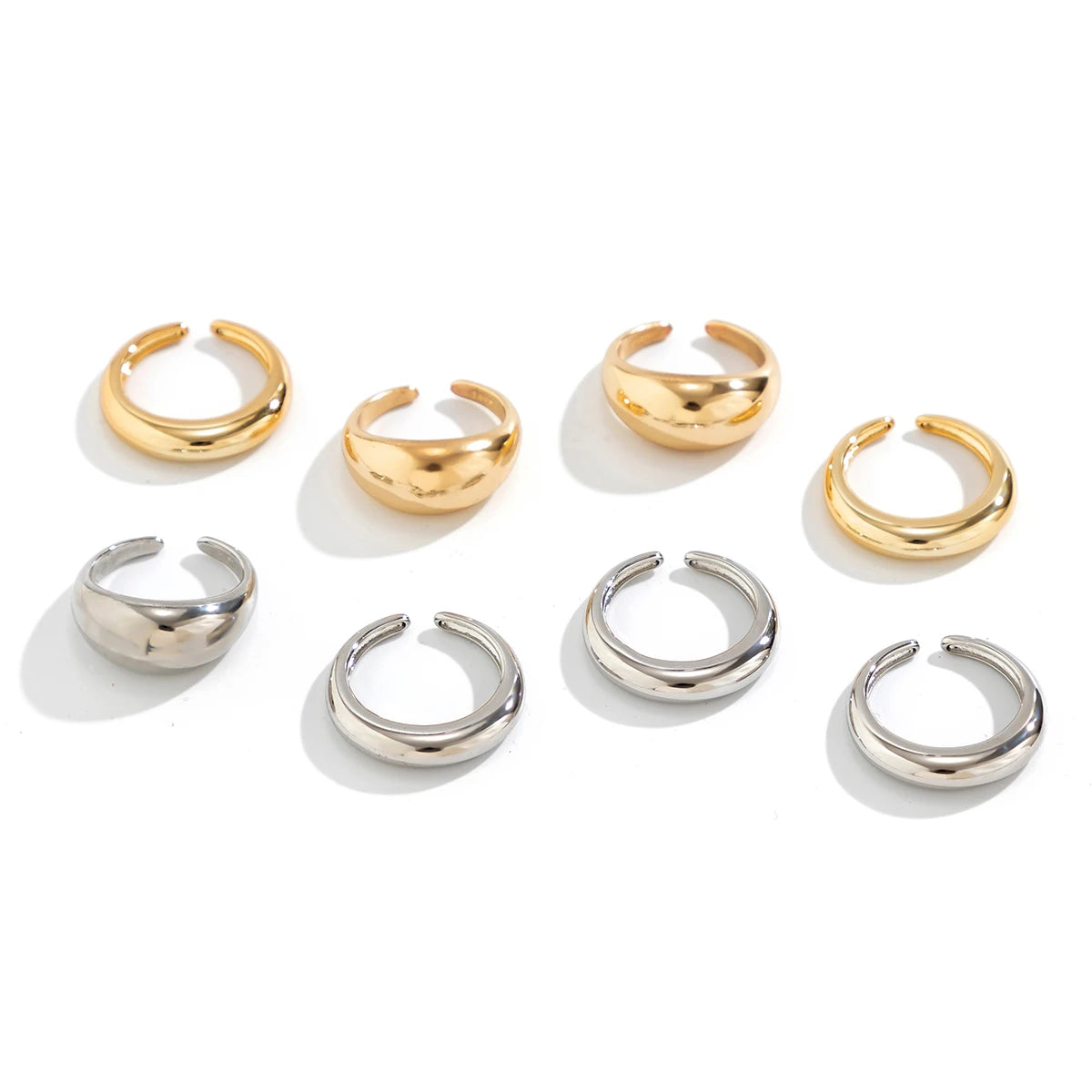 8 Pieces Vintage Water Drop Ring Set – Adjustable Geometric Open Bands
