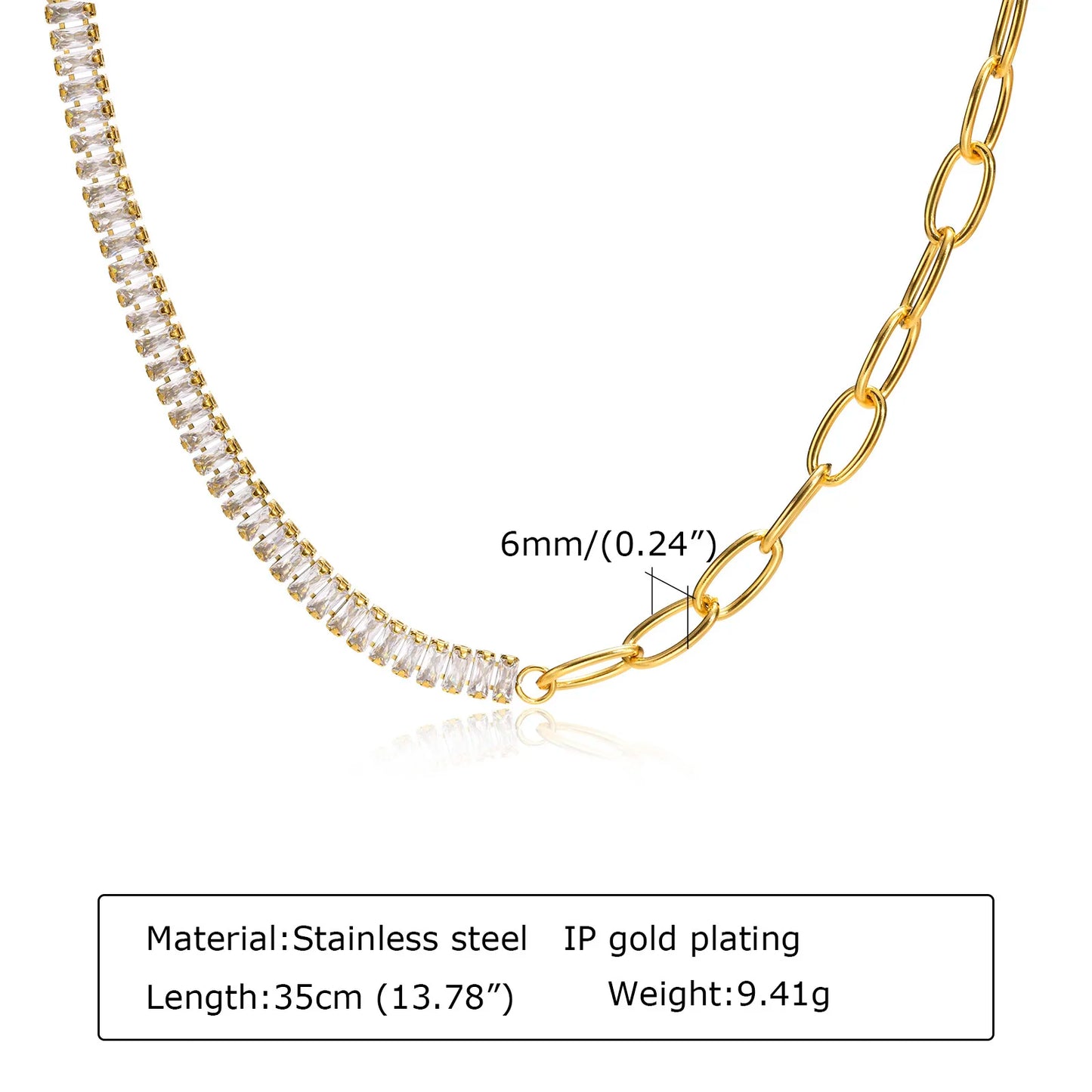 Mariner Luxe Necklace – Chunky Oval Link Gold Tone Chain