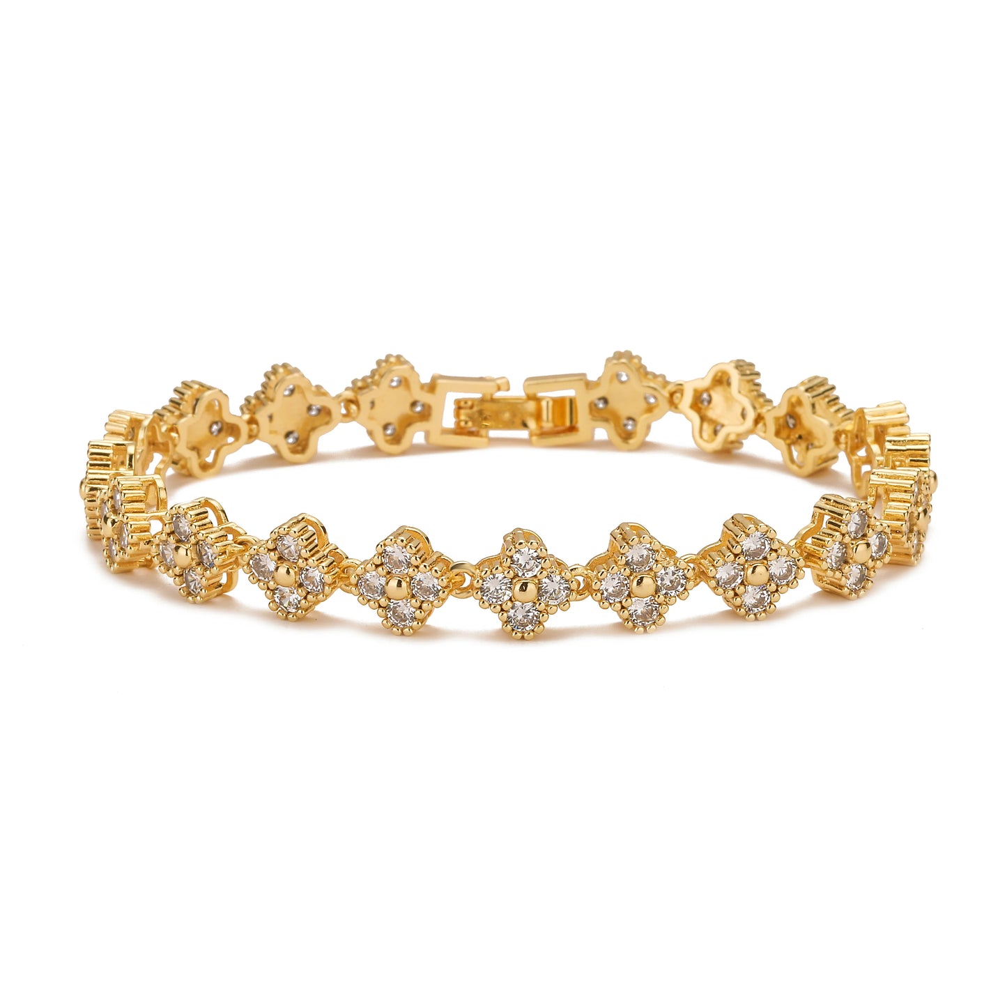 18K Gold-Plated Flower Necklace and Bracelet Set – Luxury Floral