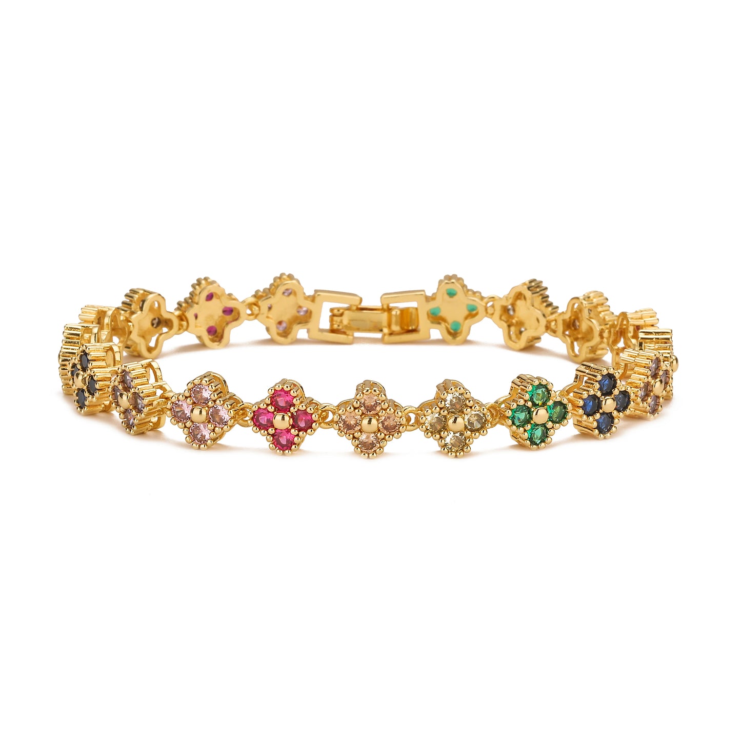 18K Gold-Plated Flower Necklace and Bracelet Set – Luxury Floral