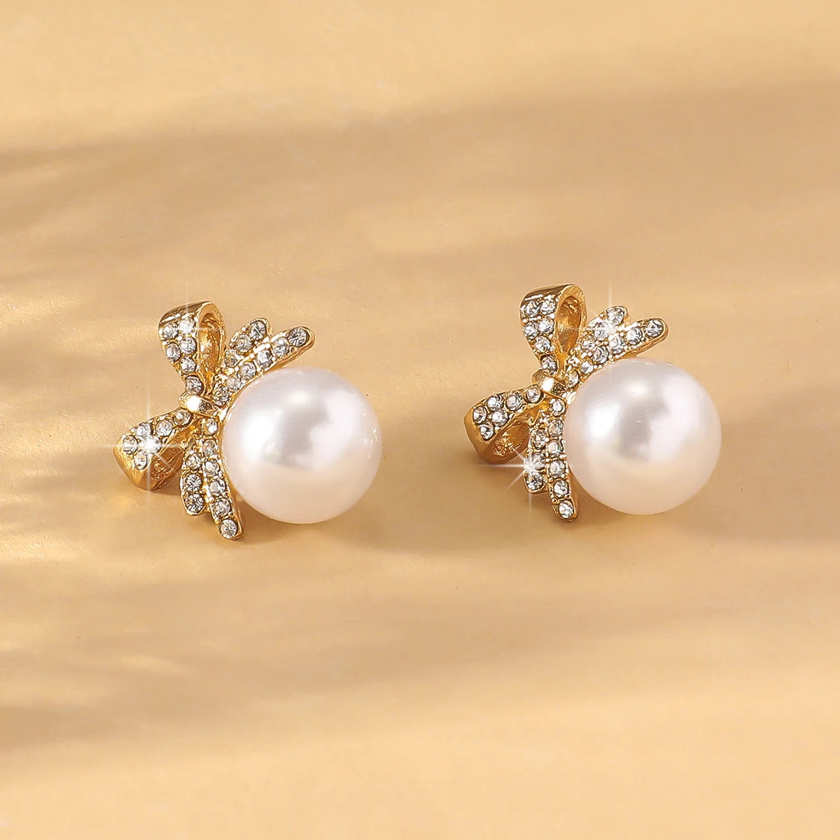 Grace Knot Simulated Pearl Earrings – Silver Stud Edition