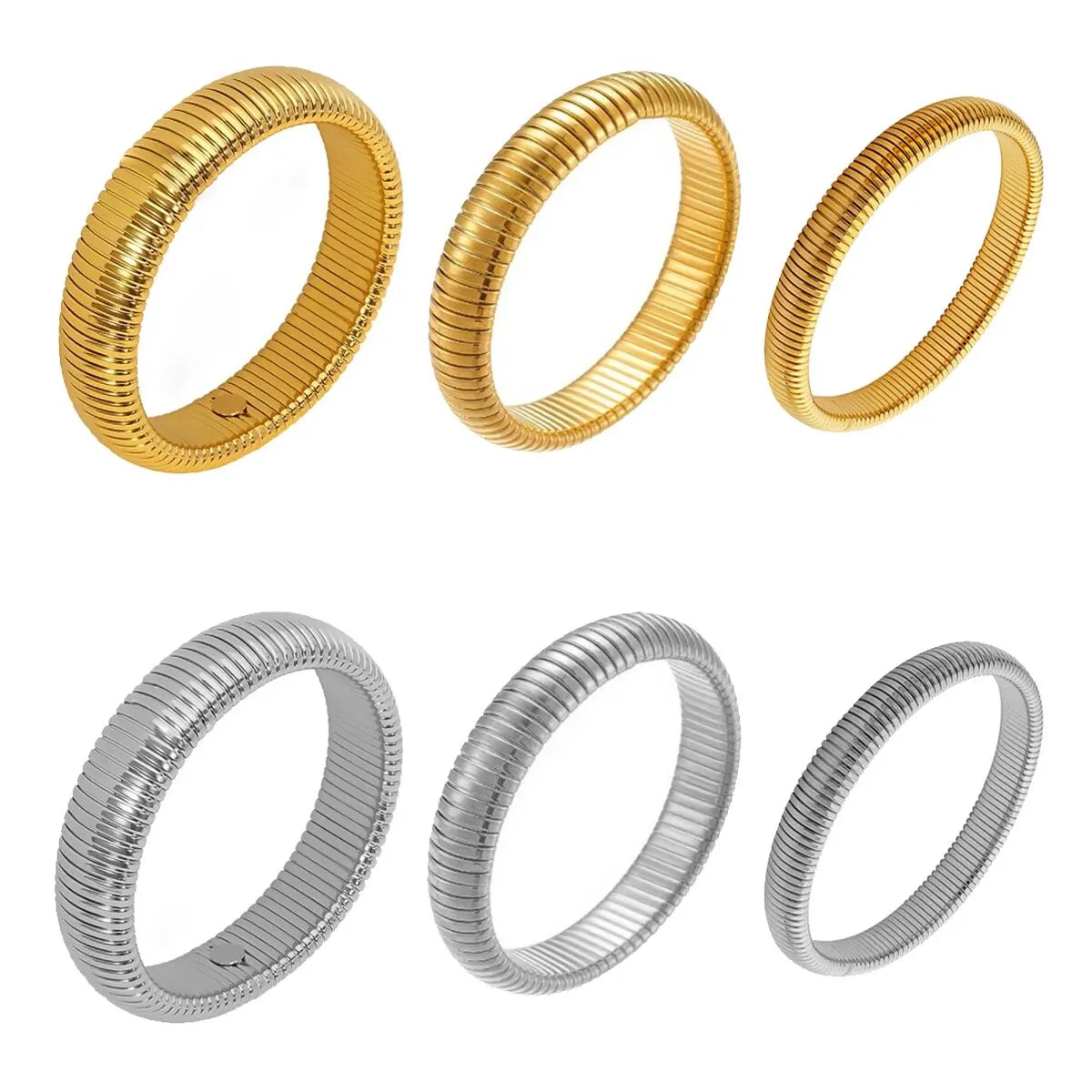 Gilded Tension Cuff – Mirror-Polished 18K Gold Elastic Form