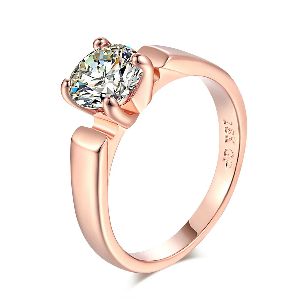 Elegant 4-Prong CZ Ring – Radiant Multicolor Zirconia Statement Piece