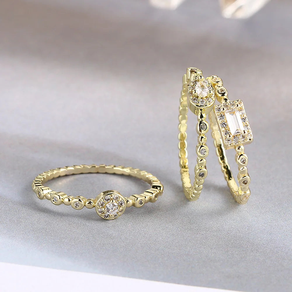 Shiny Gold Zircon Ring – Elegant & Premium Thin Ring