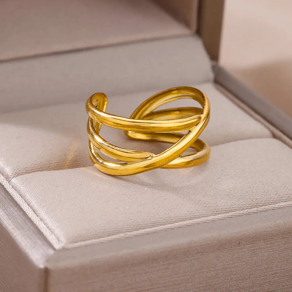 The Aureum Band – 316L Stainless Steel Gold-Tone Ring