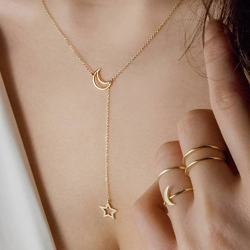 Starlit Grace – The Moon & Star Signature Choker