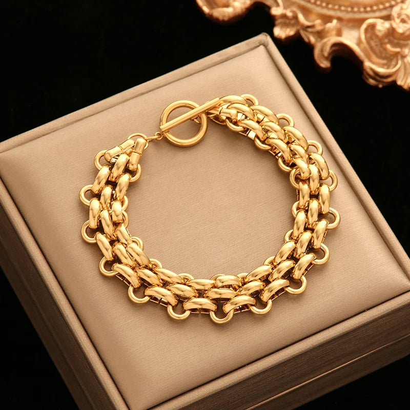 The Havoc Chain – Gold-Tone Stainless Steel Cuban Bracelet