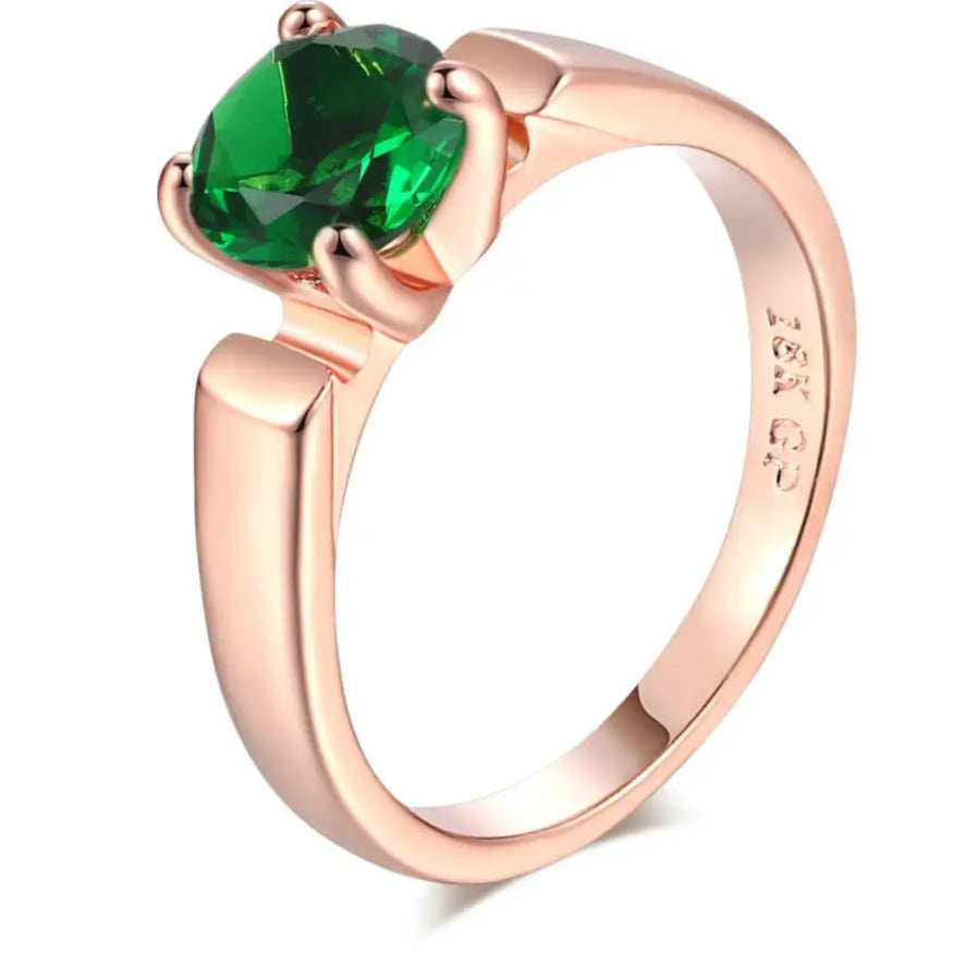 Elegant 4-Prong CZ Ring – Radiant Multicolor Zirconia Statement Piece