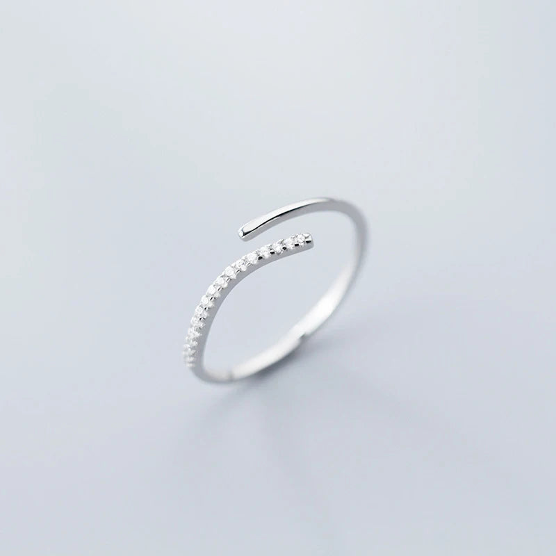 SilverAura – Adjustable Stacking Zirconia Ring