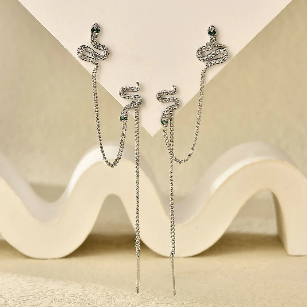 Silver Snake Ear Clip – Delicate Non-Pierced Cartilage Cuff Earring