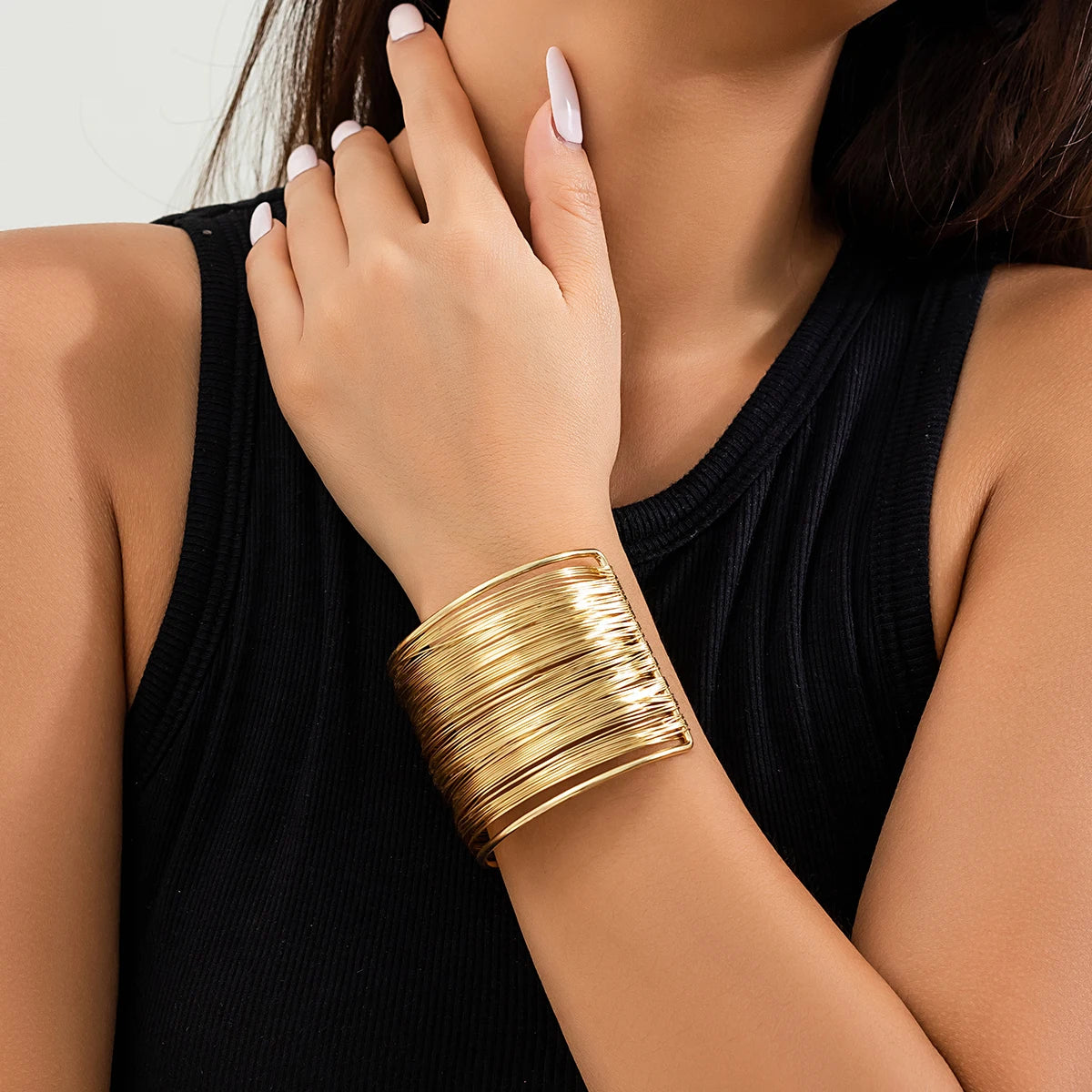 Vortex Wire Bracelet – Luxe Open Cuff Design