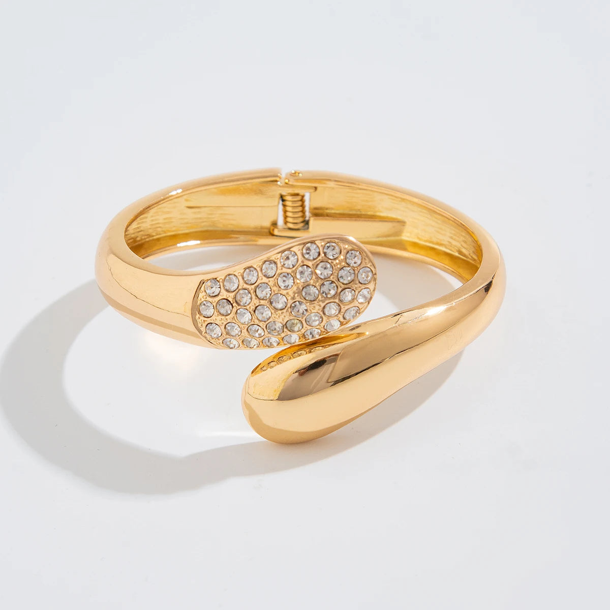 The Nova Drip Bracelet Bangle – Rhinestone-Inlaid Irregular Cuff