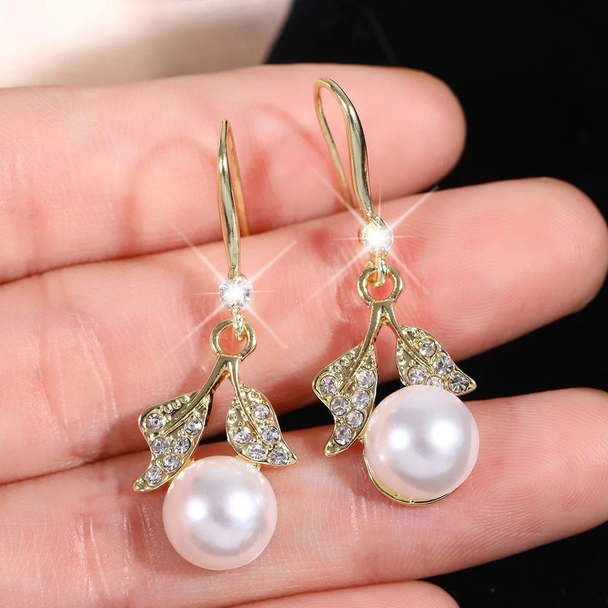 Grace Knot Simulated Pearl Earrings – Silver Stud Edition