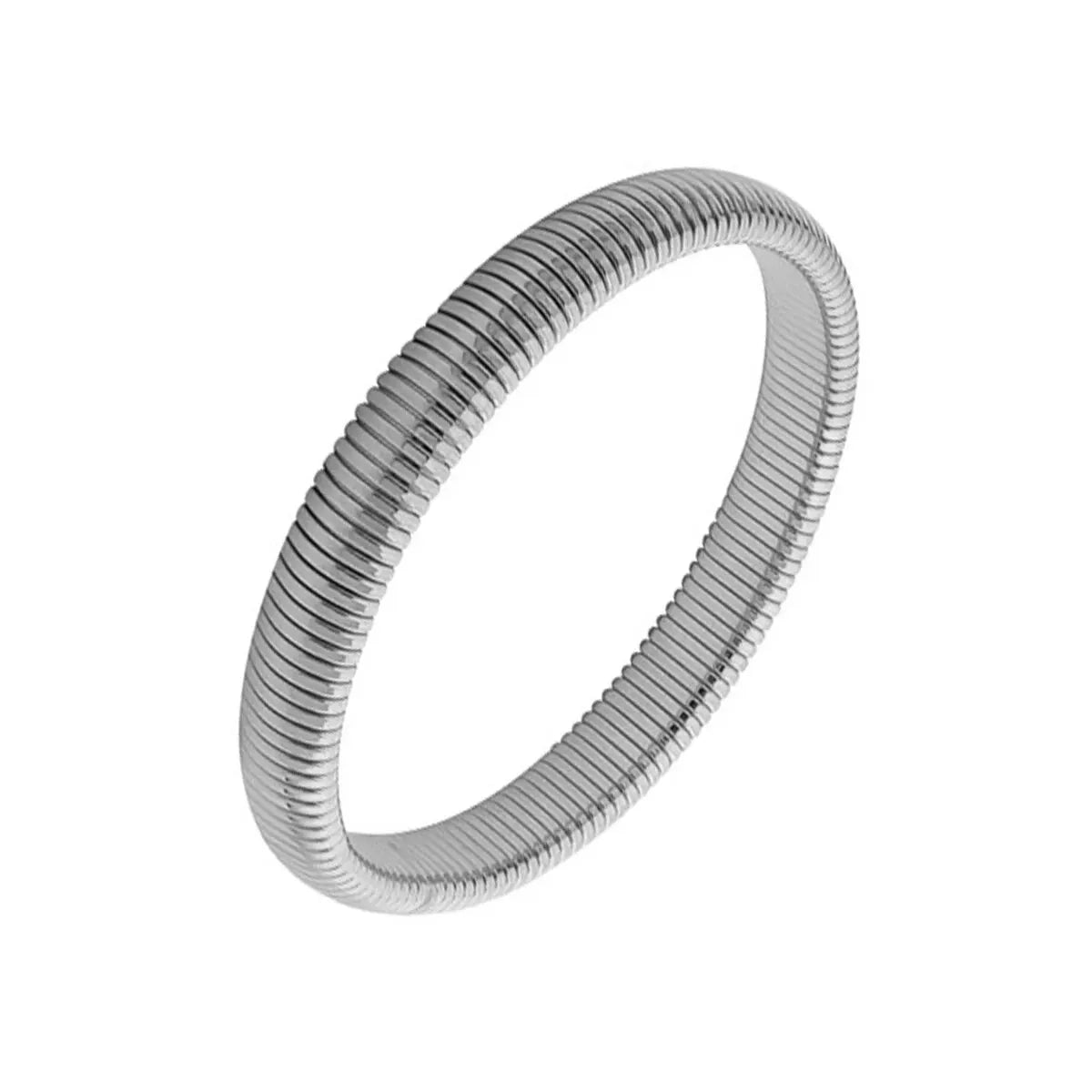Gilded Tension Cuff – Mirror-Polished 18K Gold Elastic Form