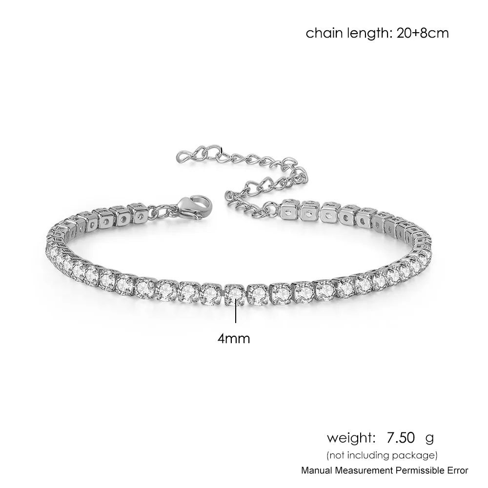 Iced Out 4MM Zircon Tennis Anklet – Dazzling Foot Chain Bracelet