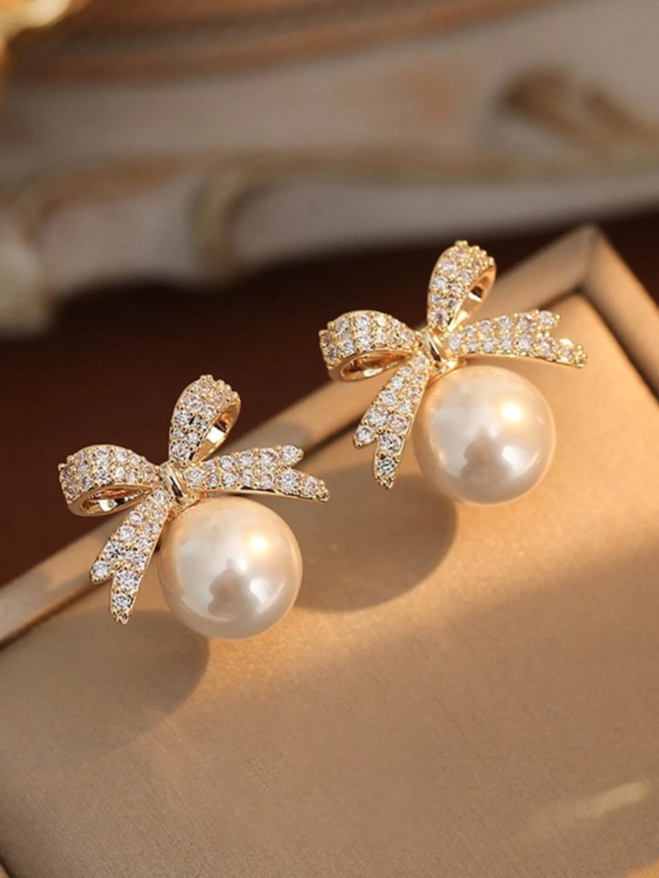 Grace Knot Simulated Pearl Earrings – Silver Stud Edition