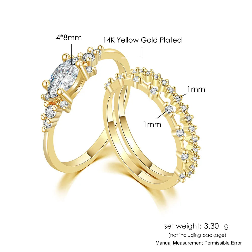 INS Trendy Gold Midi Ring – Dainty Zircon Luxury