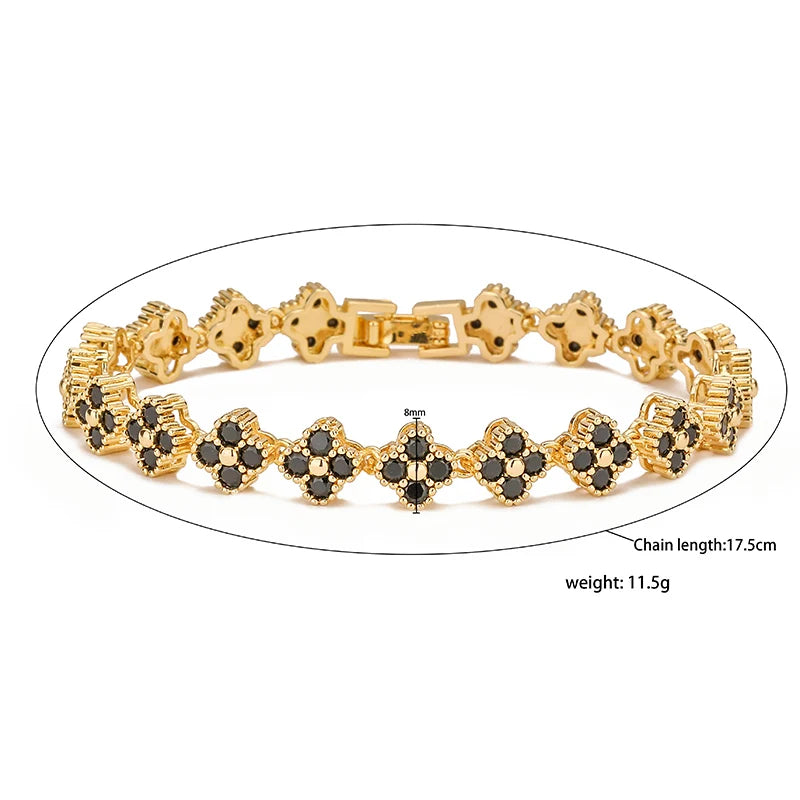 18K Gold-Plated Flower Necklace and Bracelet Set – Luxury Floral