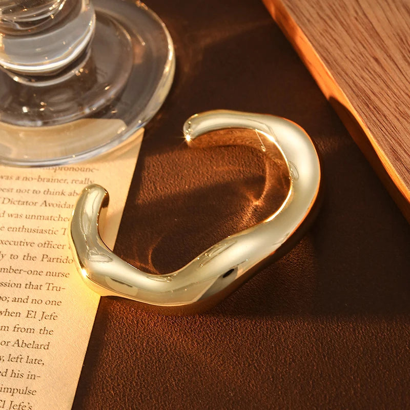 Sculpted Curve Bangle – Bold Irregular Statement Cuff