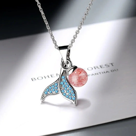 Moonstone Mermaid Tail Necklace – Premium 925 Sterling Silver Pendant