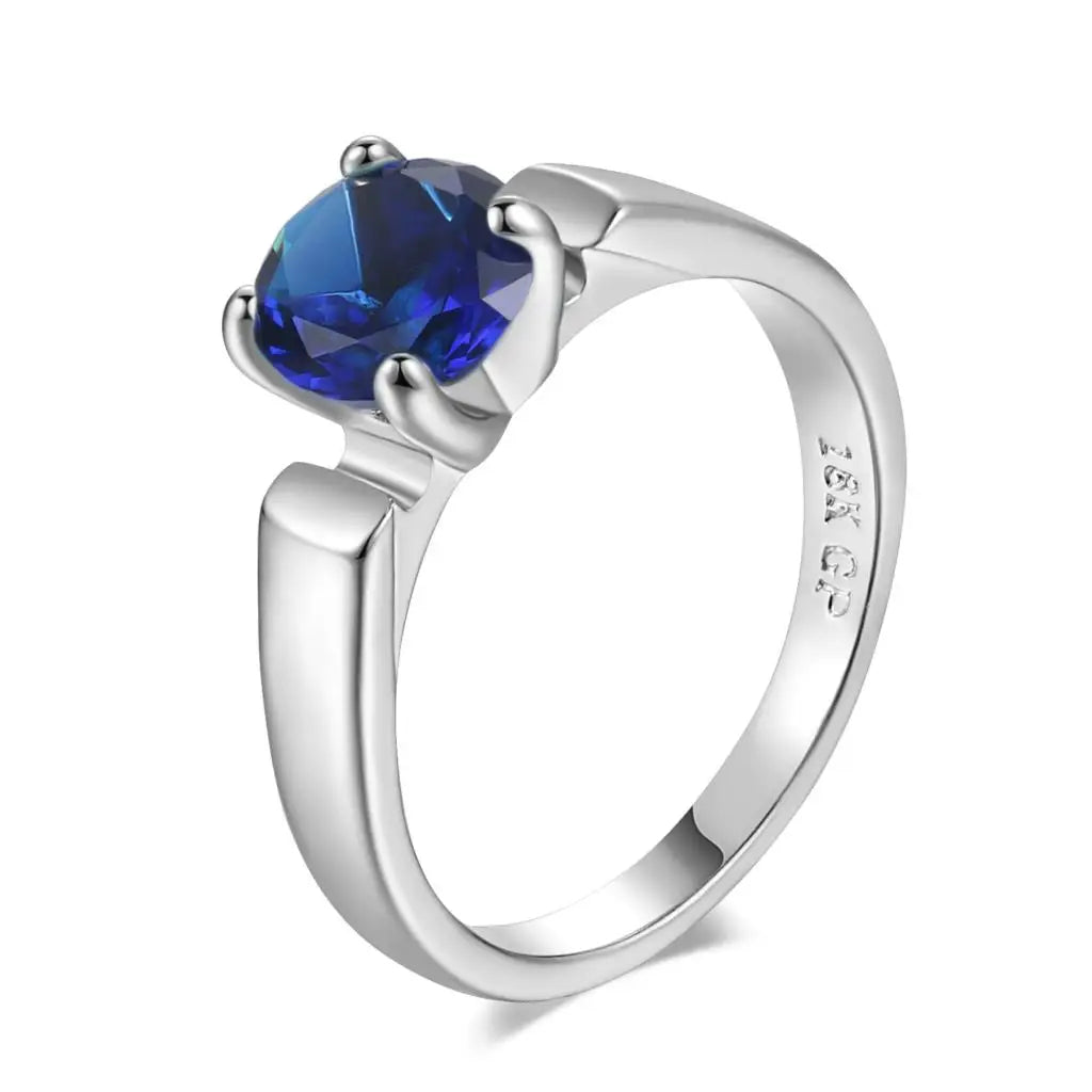 Elegant 4-Prong CZ Ring – Radiant Multicolor Zirconia Statement Piece
