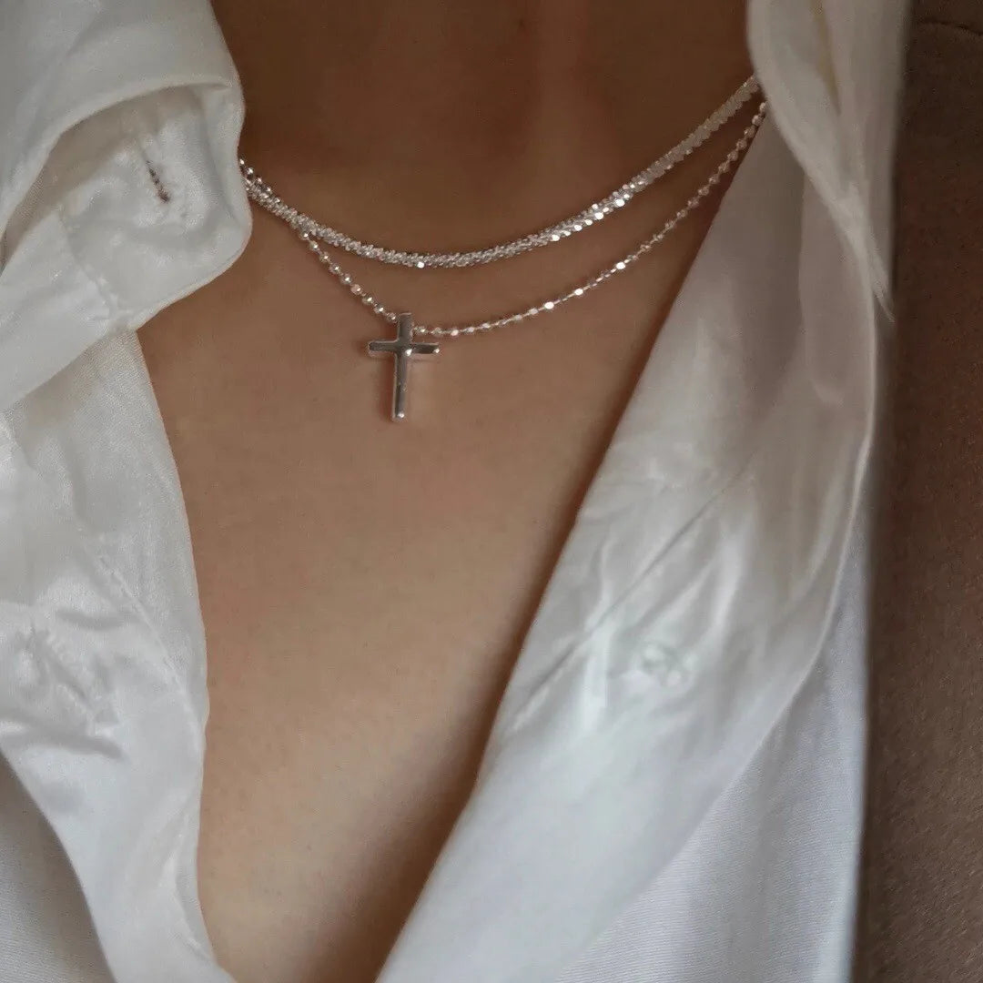 Celestia Necklace – Elegant Silver Clavicle Chain Choker