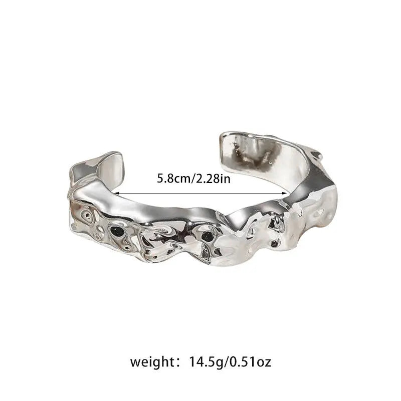 Sculpted Curve Bangle – Bold Irregular Statement Cuff