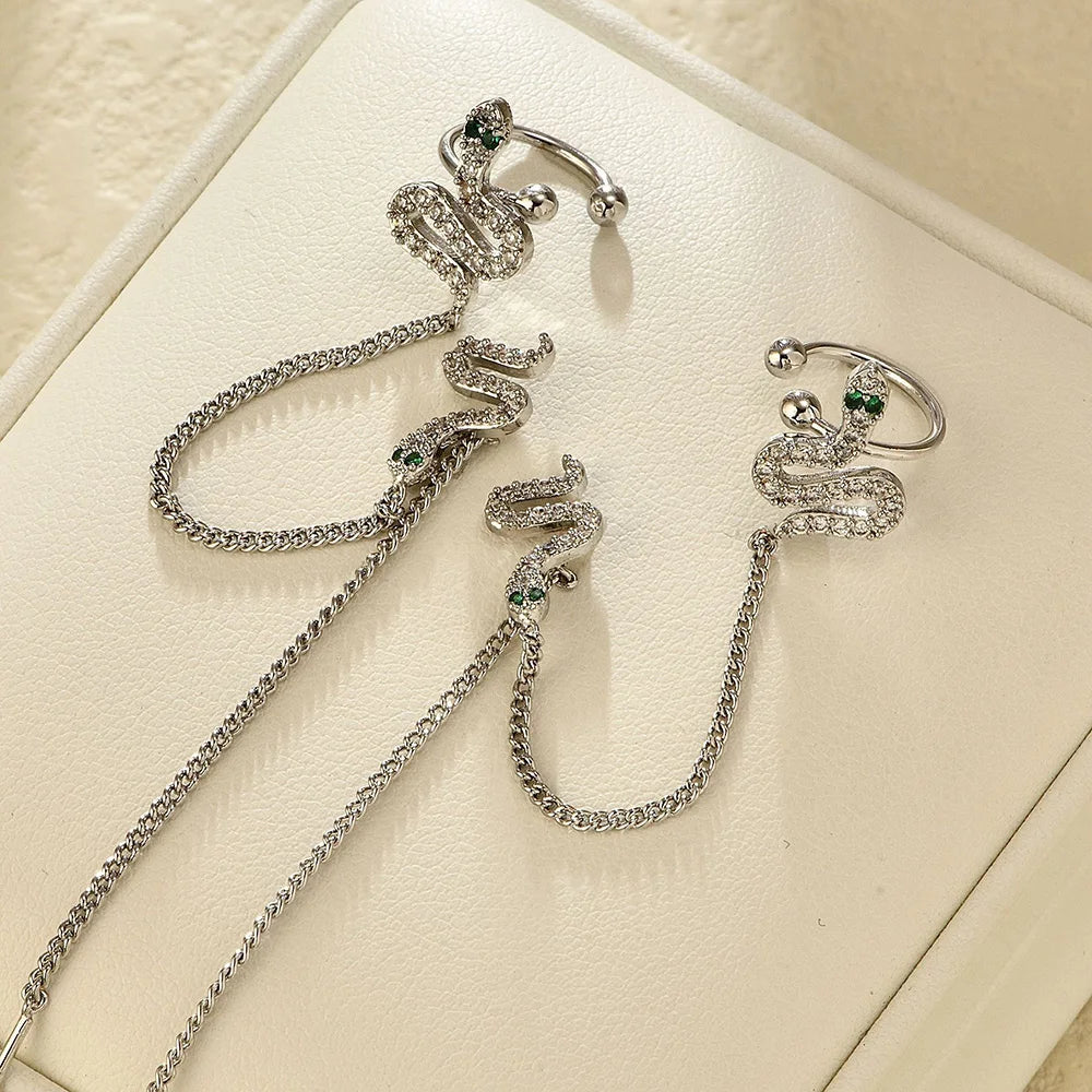 Silver Snake Ear Clip – Delicate Non-Pierced Cartilage Cuff Earring