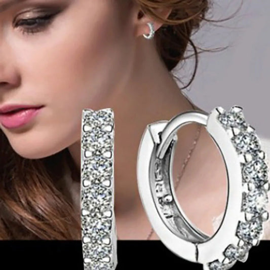 Aurora Luxe Hoops – Dazzling Rhinestone Crystal Elegance