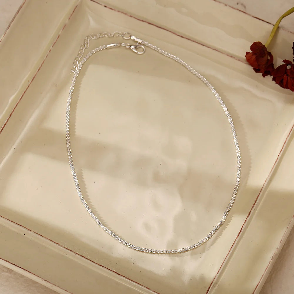 Celestia Necklace – Elegant Silver Clavicle Chain Choker