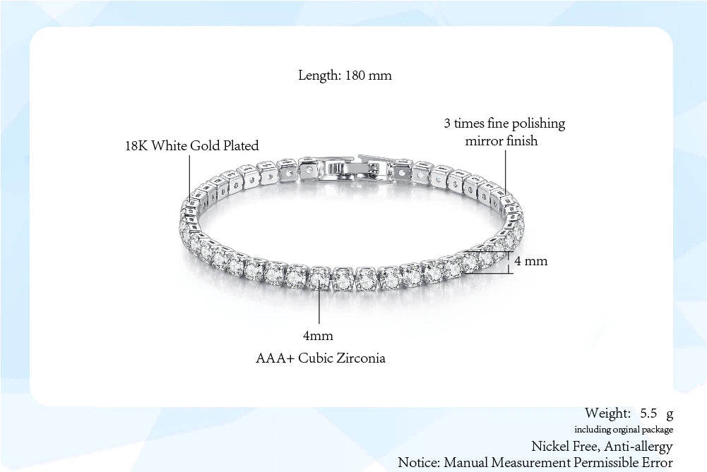 Celestique Chain – Designer Zirconia Tennis Bracelet