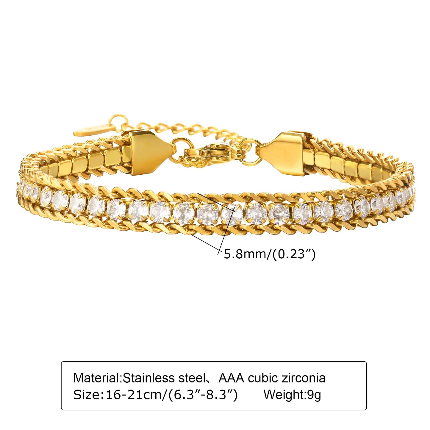 18K Gold Veyra Twist Bracelet – Chunky Adjustable Gold Stainless Steel Chain