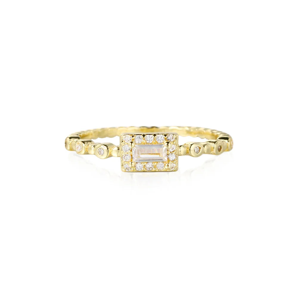Shiny Gold Zircon Ring – Elegant & Premium Thin Ring